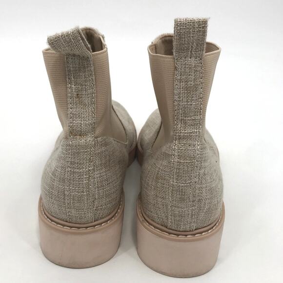 Dolce Vita Pepper Nude Tan Lug Sole Chelsea Boots Size 8 Pull On - Picture 9 of 11
